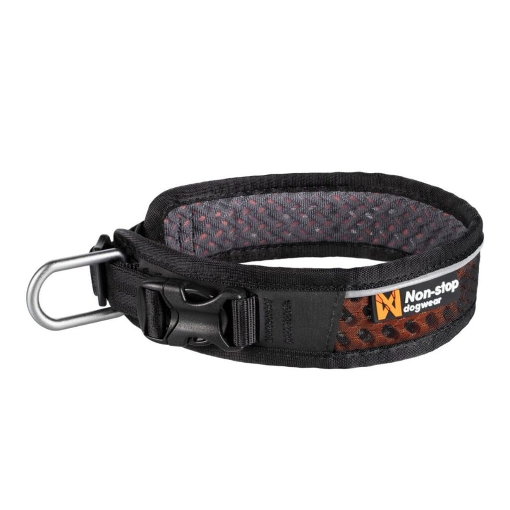 COLLAR NON-STOP ROCK AJUSTABLE NEGRO NARANJA