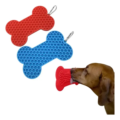 Tapete para lamer en forma de hueso